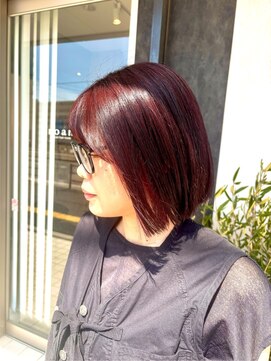 ロアン 福津店(roan) ボブ×チェリーレッドカラー