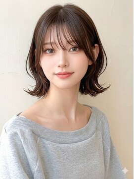 エルシー 江坂店(Lc) 20代30代40代大人可愛い＊ひし形ふんわりレイヤーボブ×前髪なし