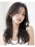 髪質改善カラーくびれミディアムレイヤーカット小顔アッシュ
