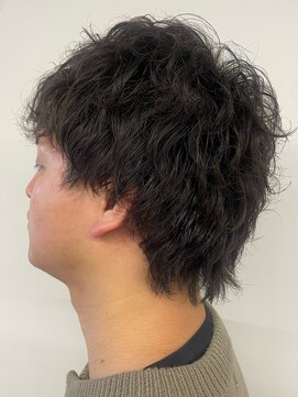 バーバーショップテト(barber shop tete) ショートウルフ×波巻きスパイラル