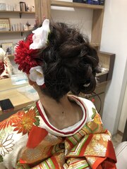 成人式卒業式に合う着物アップヘアスタイル ［延山瞳styling］