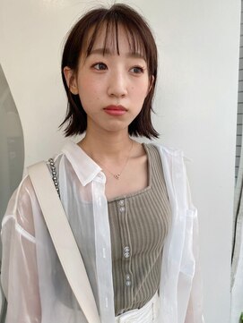 モリオ フロム ロンドン 大宮2号店(morio from London) 【なかじま ひびき】グレージュ切りっぱなし外ハネボブ