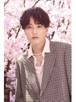 ゴールドシブヤ(GOALD SHIBUYA)&nbsp;緩め波打ちツイスパ　ハーフアップバング　アップバング　メンズ