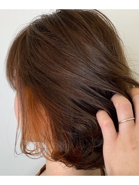 ファムバイアヴァンス(Femme by AVANCE.) イヤリングカラー×オレンジ×ボブ×アプリコット