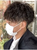 ツイストスパイラルパーマツーブロックツイストパーマフェード