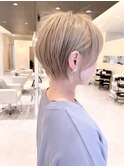 ショートボブマッシショート/前髪/イメチェン/グレージュカラー
