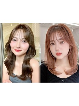 ブリーチなしで赤みを消す透明感カラーやダブルカラー他、毛先まで潤いと柔らかさのあるカラーに定評/横浜