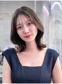 黒髪ボブルフネビージュ小顔ワンレン顔まわり韓国レイヤーカット