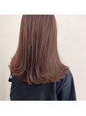 【&ONE 自由が丘】ピンクグレージュ　× 切りっぱなしミディアム