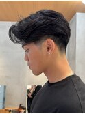 メンズセンターパート