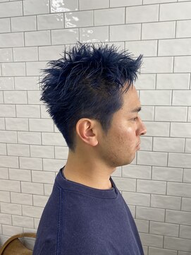 ネイビーブルースパイキーショート1121