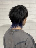 透明感チャコールグレー◎くびれミディ20代ラウンドバング