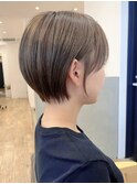 【Say.福岡】丸みショート×耳かけショート×オリーブベージュ