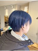 マッシュショート×ネイビー_TREAT浦安店
