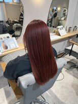 パプス ド コワフュール 川西能勢口店(Pap's de coiffeur) ブリーチありレッドカラー