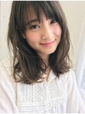ミディアムのゆるいパーマはエアウェーブ　[髪質改善/縮毛矯正]