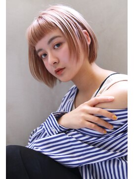 ブラン 広島八丁堀(Blanc) 【Blanc/広島】ピンクベージュ＿ハイトーンボブ＿オン眉