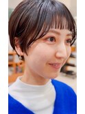 丸みショート+縮毛矯正