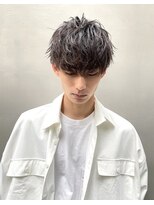 波巻きパーマ×無造作マッシュ