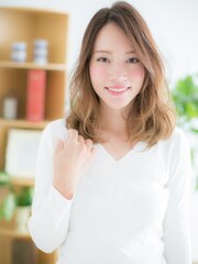 浅草/髪質改善/ヘルシースタイル♪外国人風カラー波巻きカールc