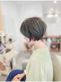 ☆質感にこだわった丸みショートボブ×オリーブカラー