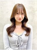 前髪イメチェンアンブレラカラーウェーブパーマ風こなれミディ