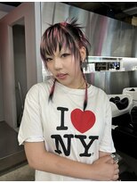 レコ 渋谷(LECO)&nbsp;シャギーウルフのピンクデザインカラー