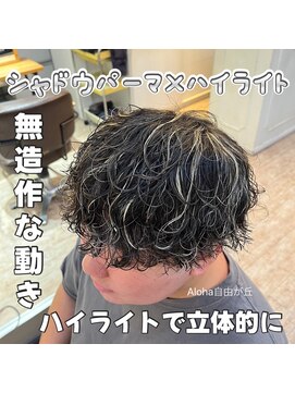 アロハ(ALoha) メンズ シャドウパーマ ハイライト