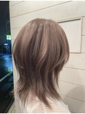 ケアブリーチハイトーンマロンベージュ優しい印象マッシュウルフ