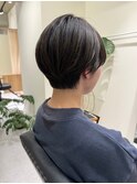 ブリーチなし大人可愛いマロンブラウン似合わせ耳かけボブ