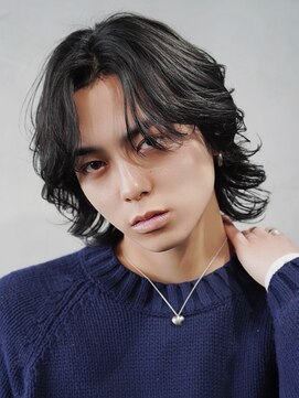 アンサー 渋谷(ANSWER) メンズボブメンズミディアムパーマニュアンスパーマメンズウルフ