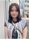 CAF FUKO レイヤーカット/ゆるパーマ/グレージュ/大阪心斎橋