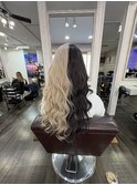 ツートンカラー　ブラック×ブロンド