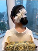 着物ヘアおくれ毛ロングダークアッシュ_ba576734