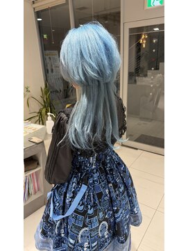 ステラ ヘア デザイン サロン(STELLA hair design salon) クラゲヘア 水色カラー ブリーチ 【杉若】