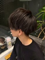 クク(coucou) シースルーマッシュラウンドマッシュ毛流れマッシュメンズパーマ