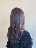 ピンクアッシュカラー×ロング