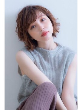 ユニックス ノクティプラザ溝口店(UNIX) 前髪パーマショートボブ[アースカラー/フレンチカジュアル]