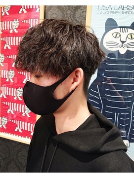 アース 富谷店(HAIR & MAKE EARTH) メンズマッシュショート×スパイラルパーマ(^-^)v