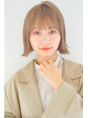 切りっぱなし 外ハネミニボブ シースルーバング☆