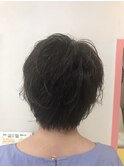 ショートマッシュレイヤーグラデーションウェーブ