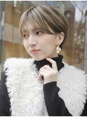 シースルーバングショート/前髪あり/表参道/30代40代50代