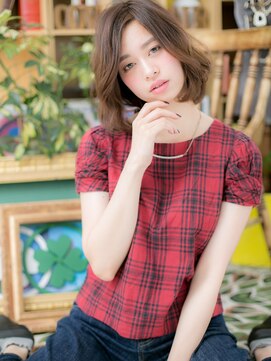 カバーヘア ブリス 戸田公園西口店(COVER HAIR bliss) くせ毛風ひし形シルエットエアリーミディh2戸田公園20代30代40代