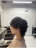 波巻きスパイラルパーマ　波巻きパーマ　メンズパーマ