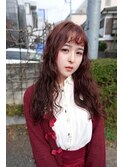ピンクブラウン×ウェーブスパイラル