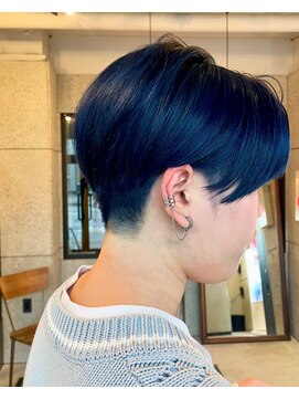 リンダテーラ(Linda tela) 【札幌白石】ブルー/メンズダブルカラー/メンズカラー/メンズ