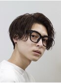 メンズパーマツイスパ波巻きスパイラルマッシュセンターパート