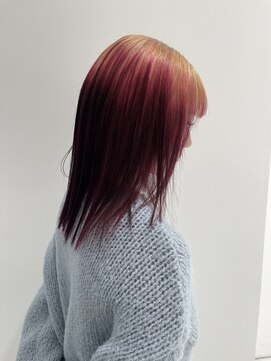 レノ(RENO) ハイトーンブリーチルーツカラーワインレッドボルドーカラー