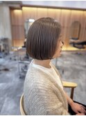 ストレートボブ×アッシュベージュ（イルミナカラー）　五十嵐
