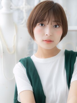 モッズヘア 上尾西口店(mod's hair) 斜めバングくすみカラー小顔ショートマッシュh4上尾20代30代40代
